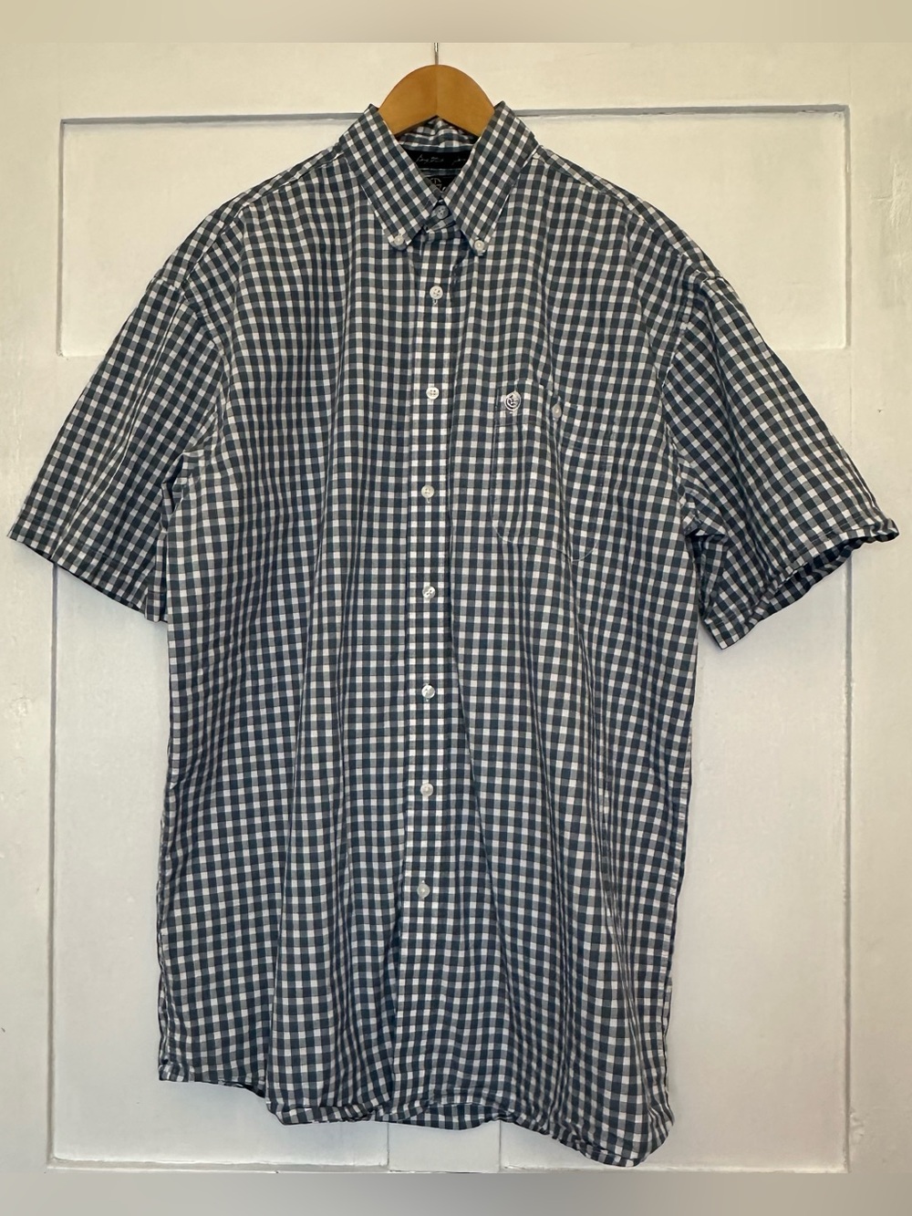 Wrangler George Strait Collection Navy & White Plaid Shirt Men’s Sz XLT EUC